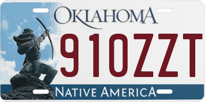 OK license plate 910ZZT