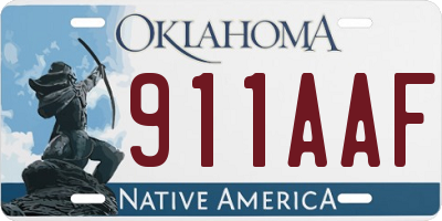 OK license plate 911AAF