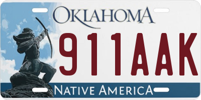 OK license plate 911AAK