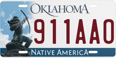 OK license plate 911AAO