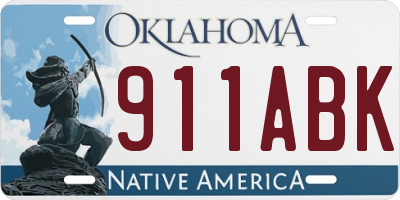 OK license plate 911ABK
