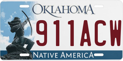 OK license plate 911ACW