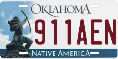 OK license plate 911AEN