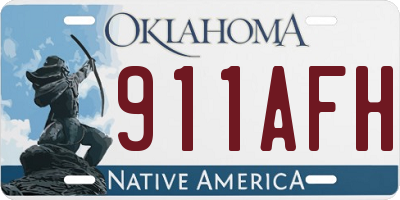 OK license plate 911AFH