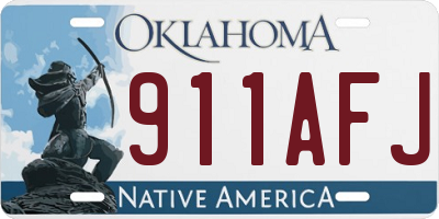 OK license plate 911AFJ