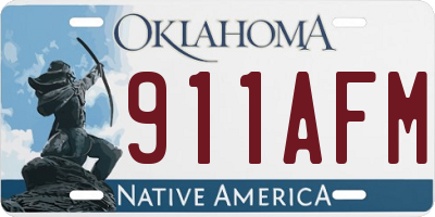 OK license plate 911AFM