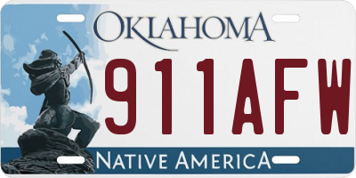 OK license plate 911AFW