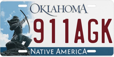 OK license plate 911AGK