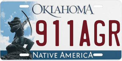 OK license plate 911AGR
