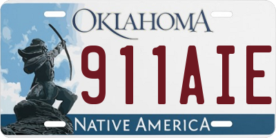 OK license plate 911AIE