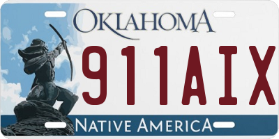 OK license plate 911AIX