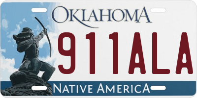 OK license plate 911ALA