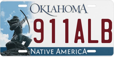 OK license plate 911ALB