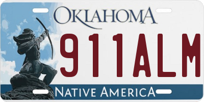 OK license plate 911ALM
