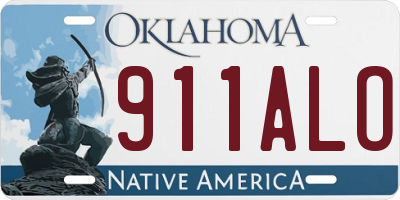 OK license plate 911ALO