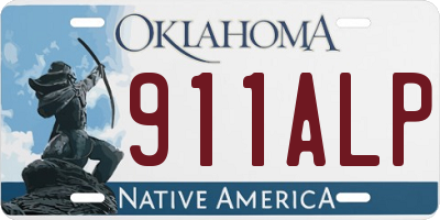 OK license plate 911ALP