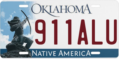 OK license plate 911ALU