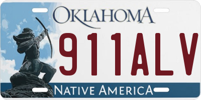 OK license plate 911ALV