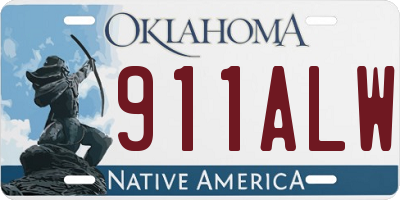OK license plate 911ALW