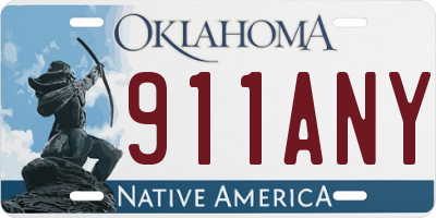OK license plate 911ANY