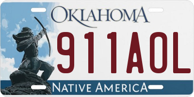 OK license plate 911AOL