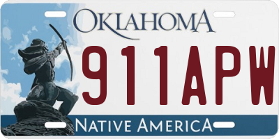 OK license plate 911APW