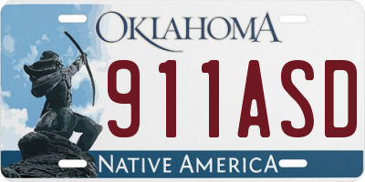 OK license plate 911ASD