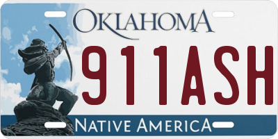 OK license plate 911ASH