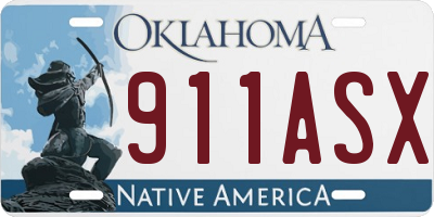 OK license plate 911ASX