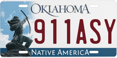 OK license plate 911ASY
