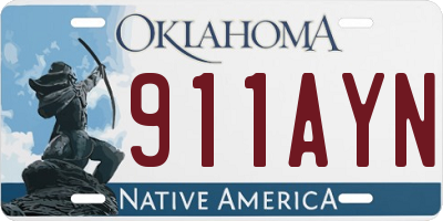 OK license plate 911AYN