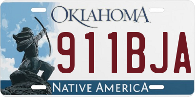 OK license plate 911BJA