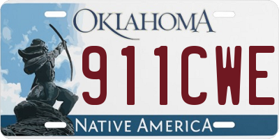 OK license plate 911CWE