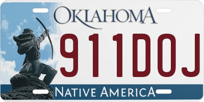OK license plate 911DOJ