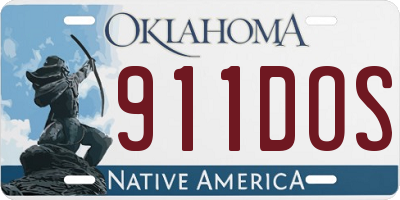 OK license plate 911DOS