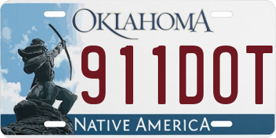 OK license plate 911DOT