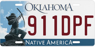 OK license plate 911DPF