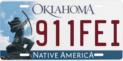 OK license plate 911FEI