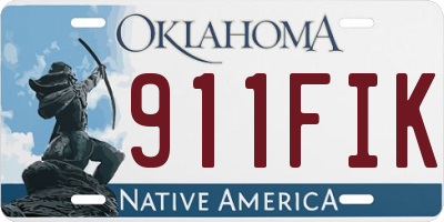 OK license plate 911FIK
