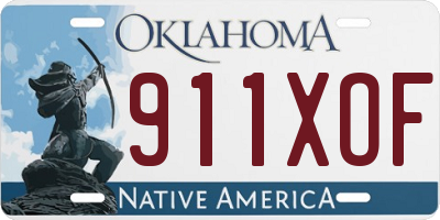 OK license plate 911XOF