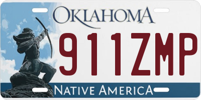 OK license plate 911ZMP