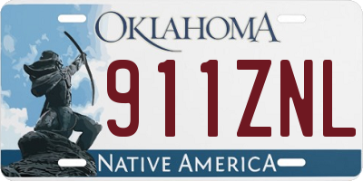 OK license plate 911ZNL