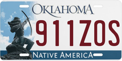 OK license plate 911ZOS