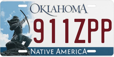 OK license plate 911ZPP
