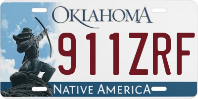 OK license plate 911ZRF