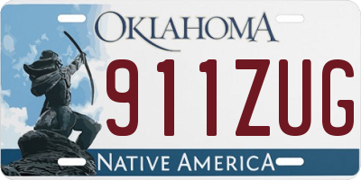 OK license plate 911ZUG
