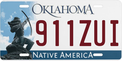 OK license plate 911ZUI