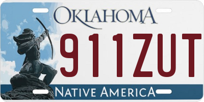 OK license plate 911ZUT