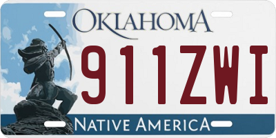OK license plate 911ZWI
