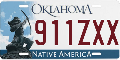 OK license plate 911ZXX